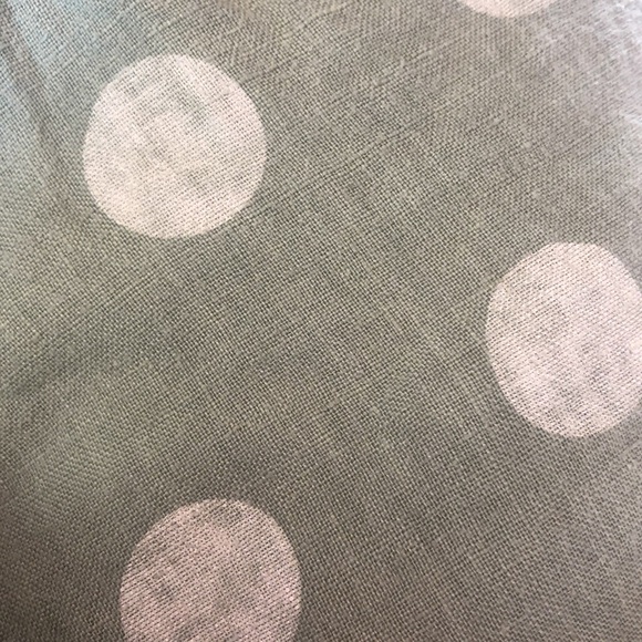 Beyond Capri linen smock like scoop neck shirt sage green subtle polka dot L - Picture 4 of 4